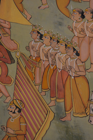 Indian wall painting at Muslim shrine at Mehrangarh Fort in Jodhpur, Indiaのeditorial素材