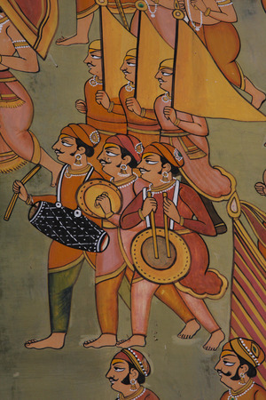 Indian wall painting at Muslim shrine at Mehrangarh Fort in Jodhpur, Indiaのeditorial素材