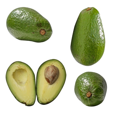 avokados on white background