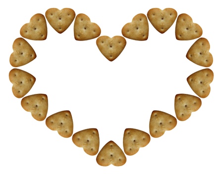  heart-shaped isolated on a white background.の写真素材