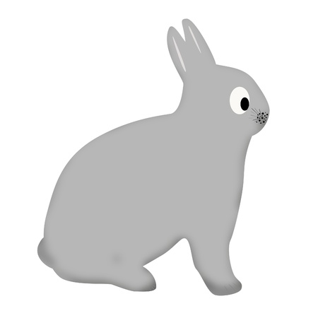 Cute funny bunny with big eyes, illustrationFunny cartoon and sporty characterの写真素材