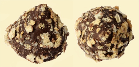 chocolate truffles two on a yellow background