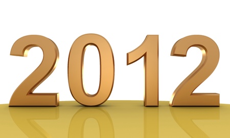 New year 2012, made 3d render
