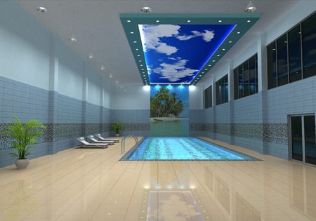 Visualization of swimming poolの写真素材