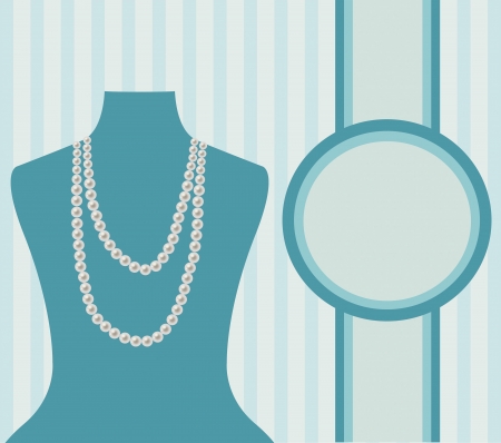 Vector illustration with manikin and pearl beads which can be used as banner, card or invitationのイラスト素材