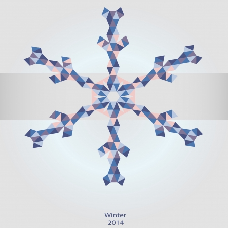 vector illustration of geometric snowflake made of trianglesのイラスト素材