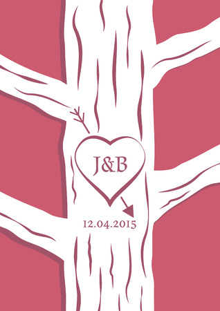 vector illustration of card invitation in form of treeのイラスト素材