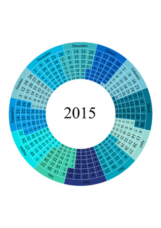 Vector illustration of Calendar 2015 year template in form of circleのイラスト素材