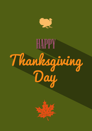 illustration of vintage Thanksgiving Day poster with long shadowのイラスト素材
