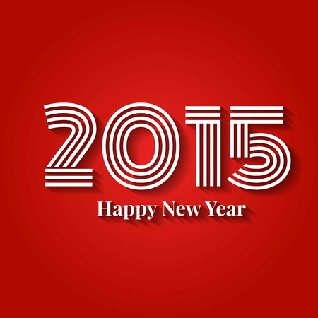 Vector illustration of 2015 New Year calligraphy with shadow