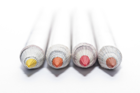 Crayons recycled paperの写真素材