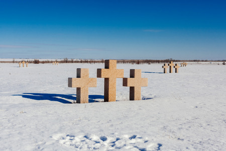 German military memorial graveyard near Volgograd cityの写真素材