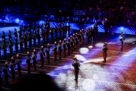 MOSCOW, RUSSIA - AUGUST 26, 2016: Spasskaya Tower international military music festival.The...
