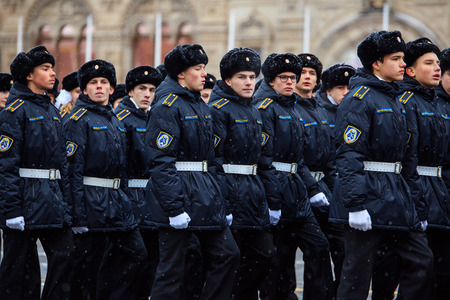 MOSCOW, RUSSIA - NOVEMBER 05, 2016: Full-dress rehearsal of the parade, dedicated to November 7, 1941 on Red Square in Moscow.のeditorial素材