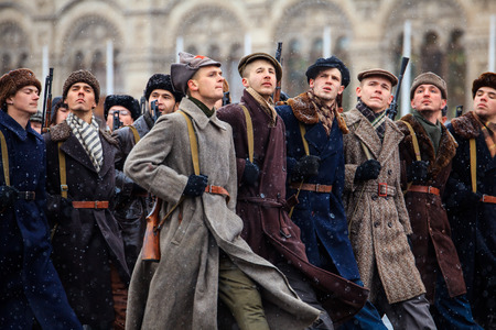 MOSCOW, RUSSIA - NOVEMBER 05, 2016: Full-dress rehearsal of the parade, dedicated to November 7, 1941 on Red Square in Moscow.のeditorial素材