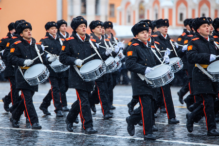 MOSCOW, RUSSIA - NOVEMBER 05, 2016: Full-dress rehearsal of the parade, dedicated to November 7, 1941 on Red Square in Moscow.のeditorial素材