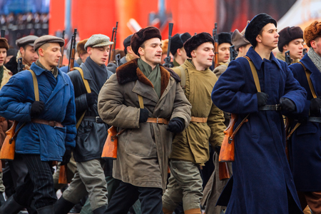 MOSCOW, RUSSIA - NOVEMBER 07, 2016: Parade dedicated to November 7, 1941 on Red Square in Moscow. 75th anniversary.のeditorial素材