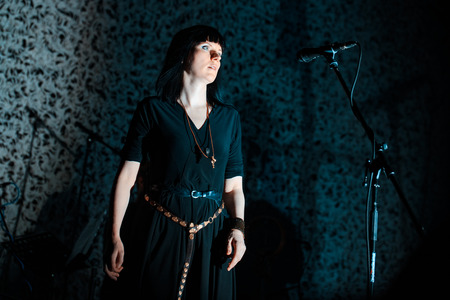 MOSCOW, RUSSIA - FEBRUARY 04, 2017: Norwegian folk nordic ethnic band Wardruna performing live at...