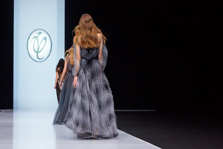 MOSCOW, RUSSIA - MARCH 21, 2017: Model walk runway for VALENTIN YUDASHKIN catwalk at Autumn-Winter 2017-2018 Moscow Fashion Week.のeditorial素材