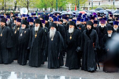 MOSCOW, RUSSIA - MAY 08, 2017:  Patriarch of Moscow and all Rus' KIRILL and the HIGHER CLERGY of the...