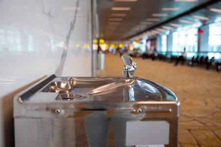 drinking fountain in a public place. close-upの写真素材