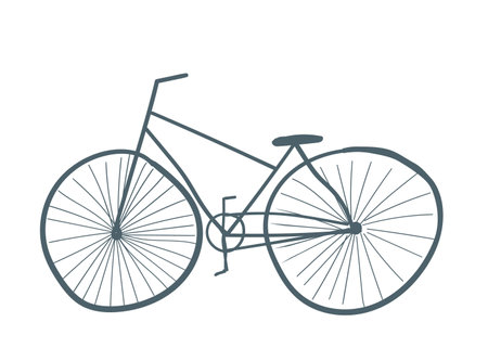 gray color bike. isolated transport. hand drawn cartoon style, vector illustration ..のイラスト素材