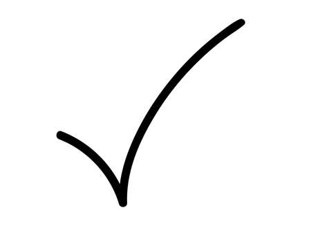 hand drawn check signs isolated on white background. Vector checklist mark. sketch check marks. bird doodle handdraw vector illustrationのイラスト素材