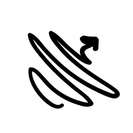 curve curved spiral arrow doodle hand drawn. vector illustration elementのイラスト素材