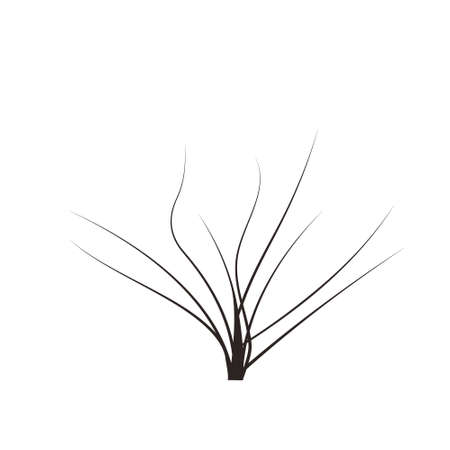 bald handdraw tree vector illustration element for game design. winter tree without crown. dead treeのイラスト素材