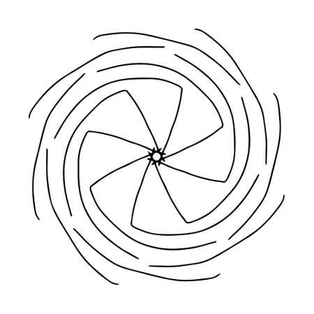 fantasy hand-drawn beautiful snowflake. decor element. monochrome. vector doodleのイラスト素材