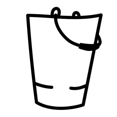 Aluminum bucket with handle in hand drawn doodle styleのイラスト素材