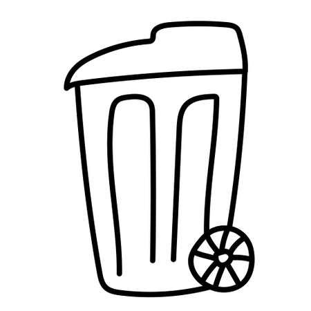 garbage container. garbage bin. vector hand drawn doodle elementのイラスト素材