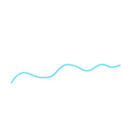 blue wave, curved doodle line. vector illustration decorationのイラスト素材
