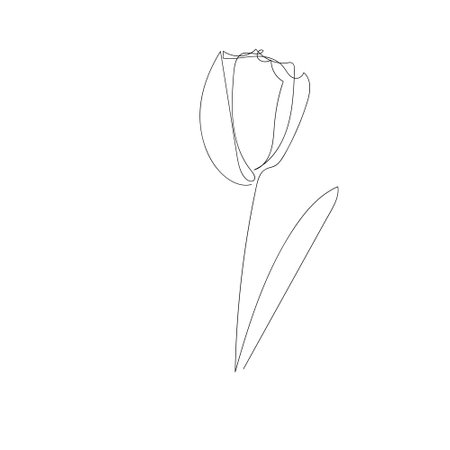 flower continuous one line icon.のイラスト素材