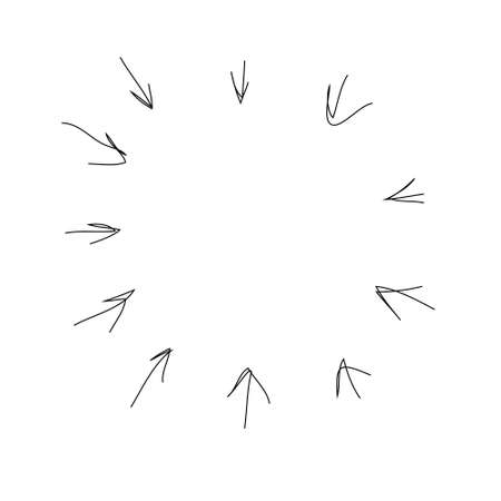 arrows frame pointing in center circle fireworkのイラスト素材