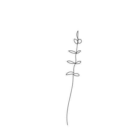 outline one line spring flower doodle handdrawnのイラスト素材