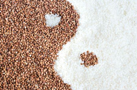 Low carbohydrates in assortment, rice and buckwheat.の写真素材