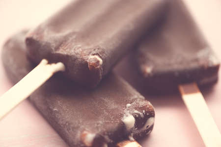 Chocolate ice cream on a stick