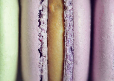 Macaroons close-up. Horizontal photos. delicious macaroonsの写真素材