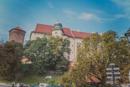 Krakow, Poland - October, 2015: Wawel Senator Tower in Wawel castle in Krakow. Built at the behest of King Casimir III the Great. The castle, being one of the largest in Polandのeditorial素材