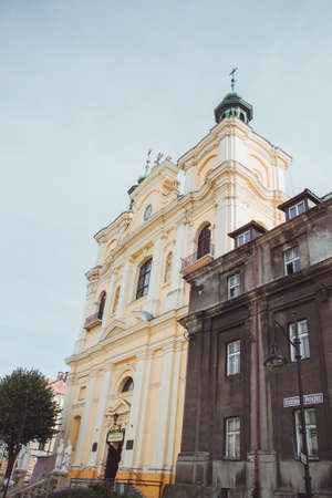 Przemysl, Poland - October, 2016: View at the Greek Catholic Church of Saint John the Baptist in Przemysl in sunny autumn day. The temple was built by the Jesuits in the years 1626-1632のeditorial素材