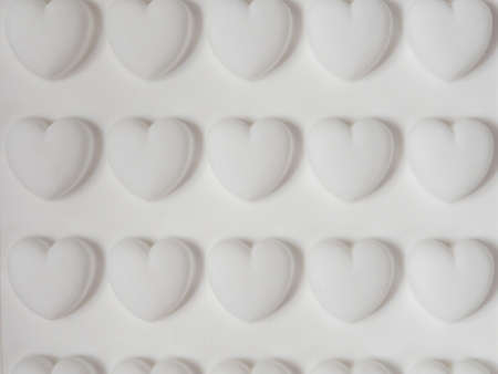 White hearts wallpaper background. Pink 3D hearts on white background. Happy Valentines Day. Texture...