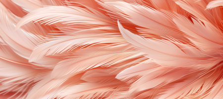 Close-up abstract macro of a trendy peach feather texture, creating a soft, apricot-colored and fluffy background, great for concepts of elegance, delicacy, and nature-inspired designs.の素材