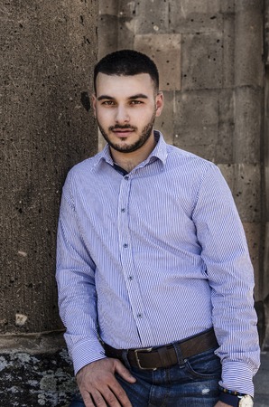 Handsome man portrait , close upの写真素材