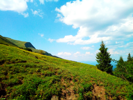 Sky in the background of the mountainの写真素材