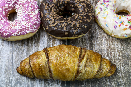 Perfect and fresh multi-colored sweet donuts.
