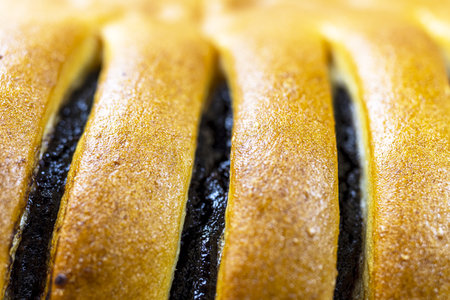 Sourdough cake with cocoa filling.