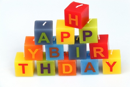 colorful cubes with lettersの写真素材