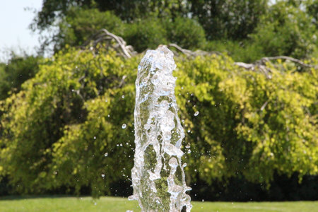 Falling drops of water fountainの写真素材