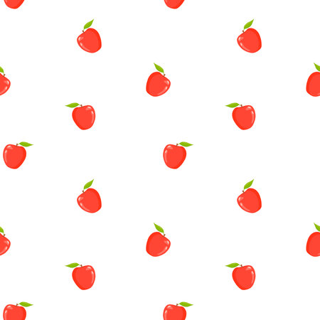 Apple vector seamless pattern, background, wallpaper, print, textile, fabric, wrapping paper, packaging designのイラスト素材